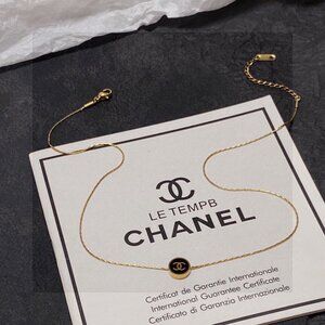 Chanel Black and White Reversible Necklace